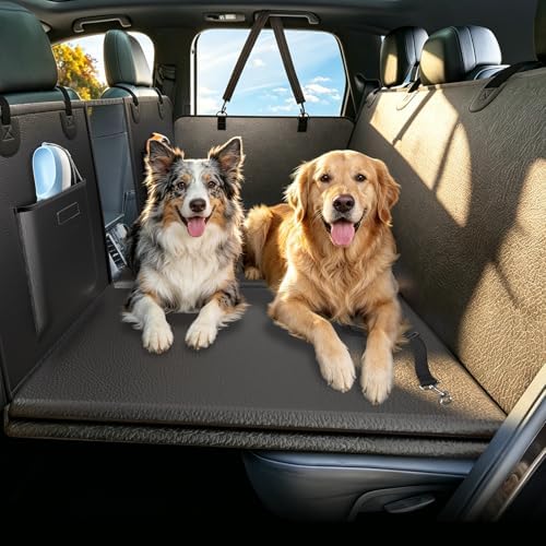 Hard Bottom Dog Truck Seat Cover Back Seat, PU Leather by ROUWINNE