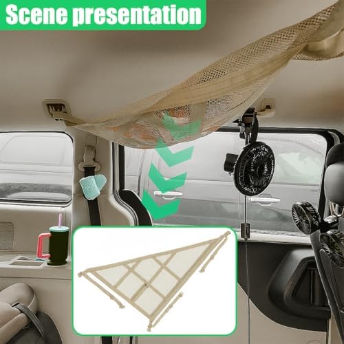 Double-Layer Car Ceiling Cargo Net, 31.49" x 20.86" Auto Roof Mesh Storage - Image 6