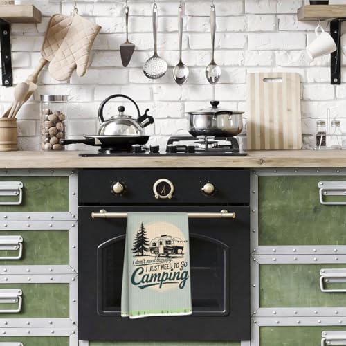 Funny Camping Kitchen Towels, Camping Gifts Reusable Dish Towels - Image 5