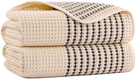 MICROFI New Microfiber Waffle Bath Towels, 2 Pieces, Fast Drying, Lint Free 430 by Unknown