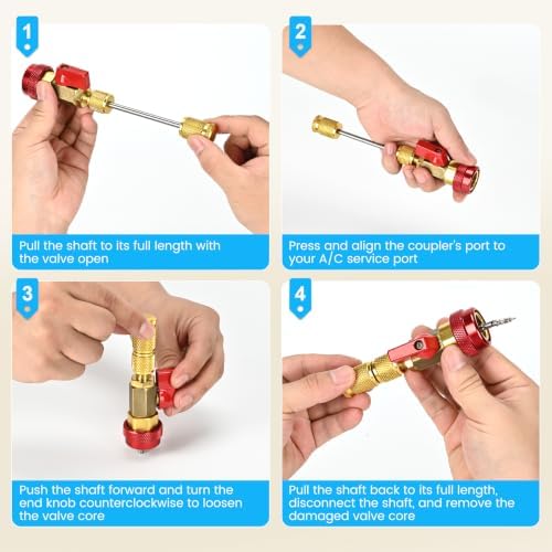 AC Schrader Valve Core Remover Tool Kit, R134a R1234YF R22 - Image 5