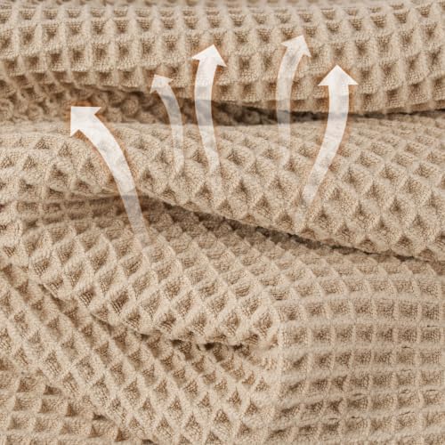 Microfiber Waffle Bath Towels, 4 Pieces, Fast Drying, Lint Free 430 GSM - Image 2