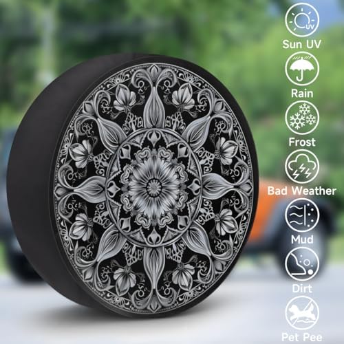 Spare Tire Cover for RV Trailer, Nationality Bohemia Mandala Tire Covers - Image 3