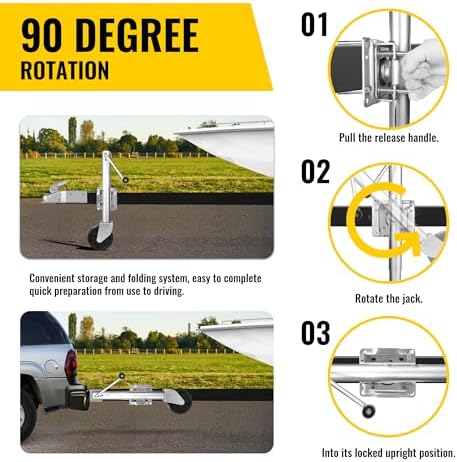MaxxHaul 10" Lift Swing Back Trailer Jack - Image 3