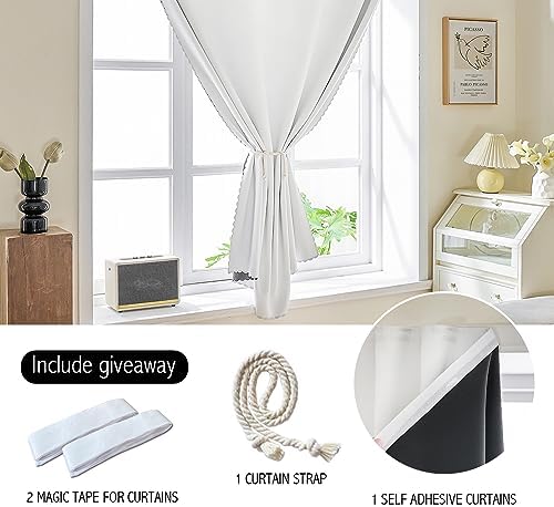 AJAZZ 100% Window Blinds Blackout Portable Blackout Curtains Adhesive Curtains - Image 2