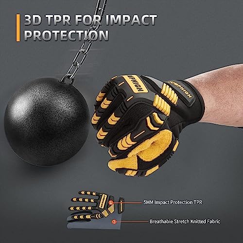 Impact Work Gloves, Mens Working Gloves - Image 2