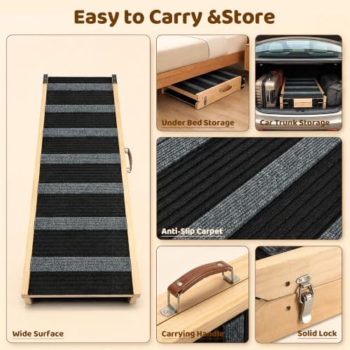 MTERSN Foldable Dog Ramp for Bed, Support Up to 200lbs - Image 6