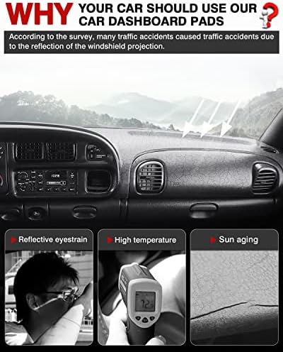Autorder Dashboard Cover Mat for Dodge Ram 1500 2500 3500 1998-2001 Accessories - Image 2