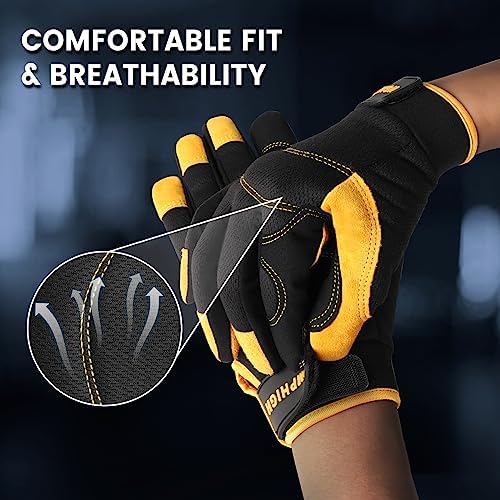 Safety Work Gloves, Men's Utility Mechanic Working Gloves - Image 5