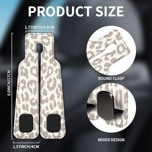 Car Seat Headrest Hook, Universal Leather Cute Hanger Holder Hook, Storage - Image 5