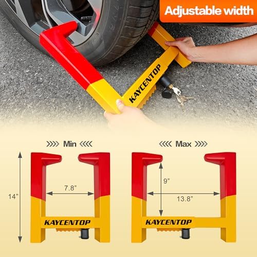 KAYCENTOP Universal Weel Lock Clamp, Wheel Chock Lock, Tire Lock Anti Theft - Image 2