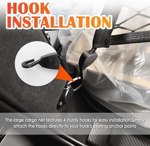 Truck Bed Cargo Net with 4 Hooks & 2 Bundling Ropes - Image 5