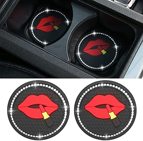 Bling Cup Holder Insert Coasters, 2.75 Inch Crystal Rhinestone Rubber Pad - Image 2