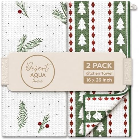 2 Pack Double Sided Kitchen Towels || Dish Towels ||Quick Dry || Designer by DesertAqua