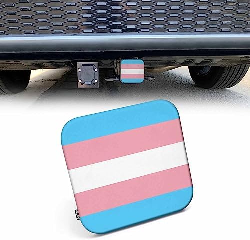 Transgender Pride Flag Receiver Hitch Cover, Light Blue Pink LGBT Pride Flag by Beabes