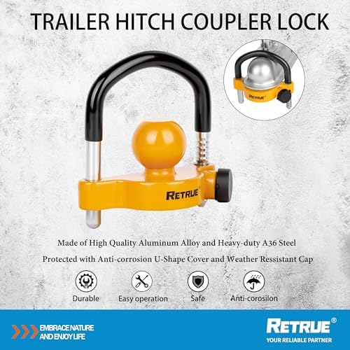 RETRUE Universal Trailer Coupler Hitch Ball Lock, - Image 2