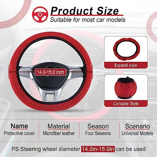Alpmosn Elastic Stretch Steering Wheel Cover, Universal Interior Accessories - Image 2