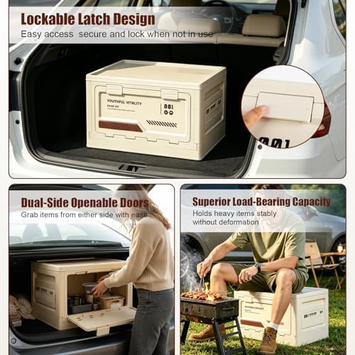 Collapsible Storage Bins with Lids, Camping Storage Box, 50L Foldable - Image 4