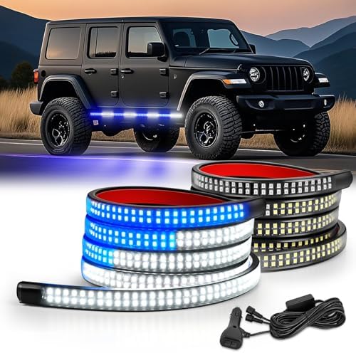 Nilight 2PCS 70 Inch Running Board LED Lights Strip Blue White by Nilight
