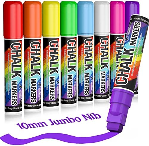 KERIFI Window Markers for Cars Washable, 10mm Jumbo Liquid Chalk Pens for Art by KERIFI