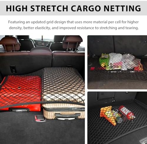 Elastic Cargo Net for SUV, 27.6 × 19.7 inch Stretchable Mesh Trunk Bed Net - Image 4