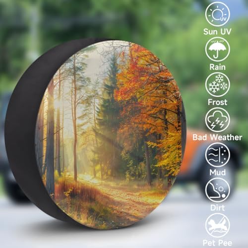 Autumn Spare Tire Cover 17in Spare Wheel Covers Tire Storage Cover - Image 3