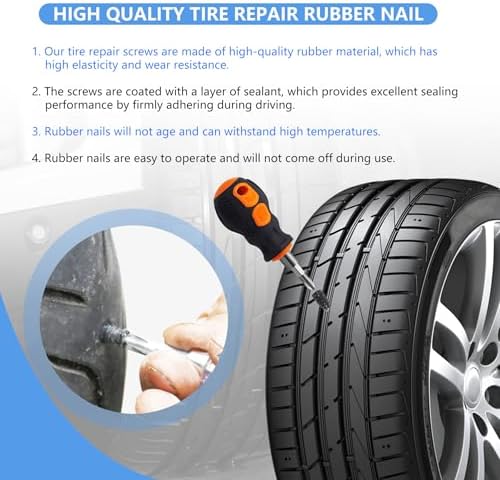 70pcs Tire Repair Rubber Nail Kit Emergency Vacuum Tire Screw Plugs - Image 6