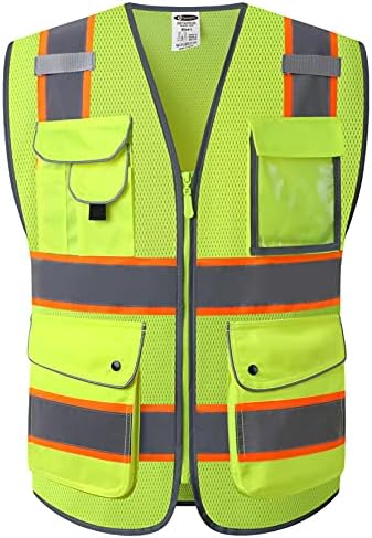 JKSafety Safety Vest for Men Women Reflective Hi Vis JK100 Yellow 5XL by JKSafety