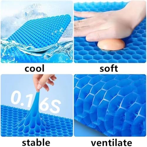 Gel Seat Cushion, Cool & Breathable 16inX13.7inX1in，ZD-Cheng - Image 3