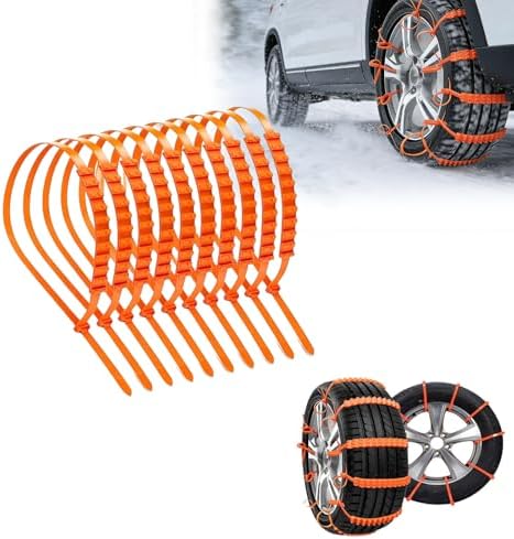 10PCS Universal Anti-Skid Snow Tire Chains, 2026 Upgraded Portable Emergency by Unknown