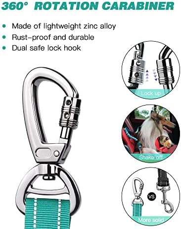 AUBELL Dog Seat Belt for Car, Updated 3-in-1 Bungee Dog Car Harness - Image 4
