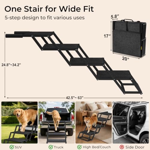 URPOWER Dog Stairs for Large Dogs Extra Wide 20" - Image 6