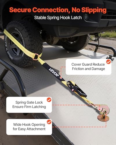 VEVOR Wheel Chock Tie-Down Kit, Tire-Style Trailer Tie Down Strap, Car Tie Down - Image 5