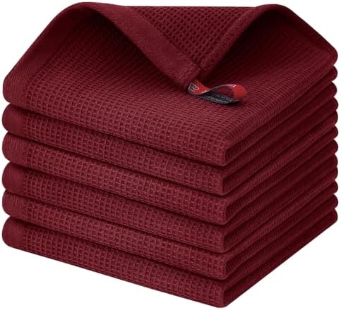Homaxy 100% Cotton Waffle Weave Dish Cloths, 6 Pack by Homaxy