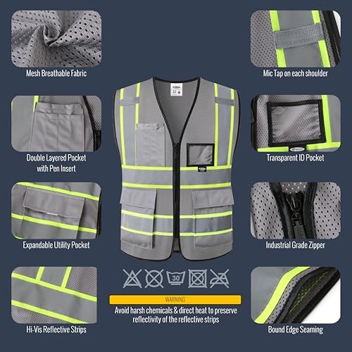 JKSafety Safety Vest for men women Hi Vis Vest - Image 2