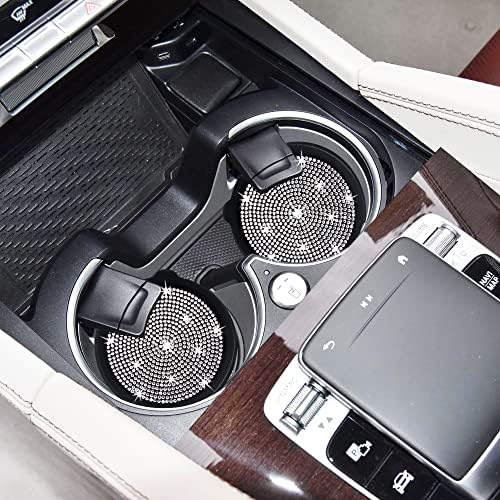 Amooca 2-Pack Car Cup Holder Coaster Bling Crystal Rhinestone Car Interior - Image 4