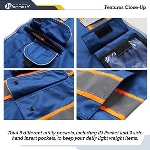 JKSafety Safety Vest for Men Women Reflective Hi Vis JK901 Blue 2XL - Image 4