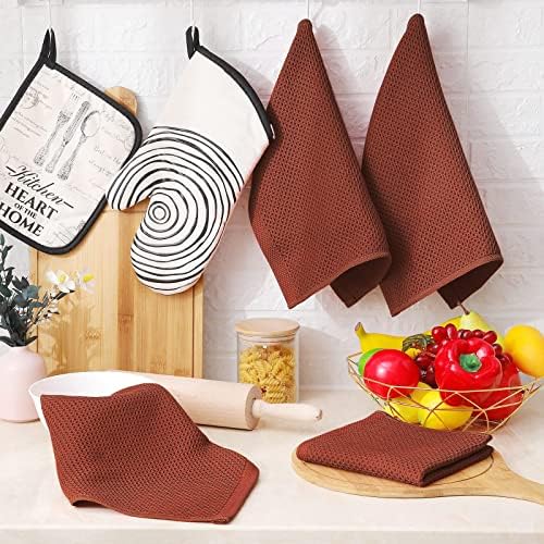 Homaxy 100% Cotton Waffle Weave Kitchen Dish Cloths 6-Pack - Image 6