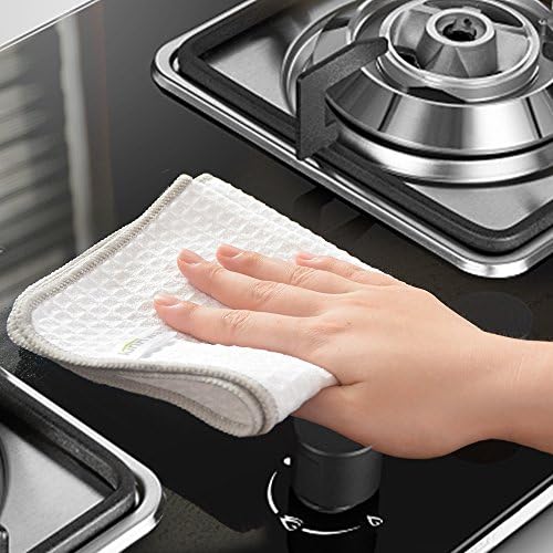 KinHwa Waffle Microfiber Dish Cloths White Kitchen Towels, Cleaning Cloth - Image 5