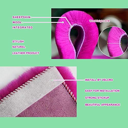 2 Pack Red Sheepskin Car Seat Belt Cover Pads | Soft Wool Seatbelt Cushions - Image 6