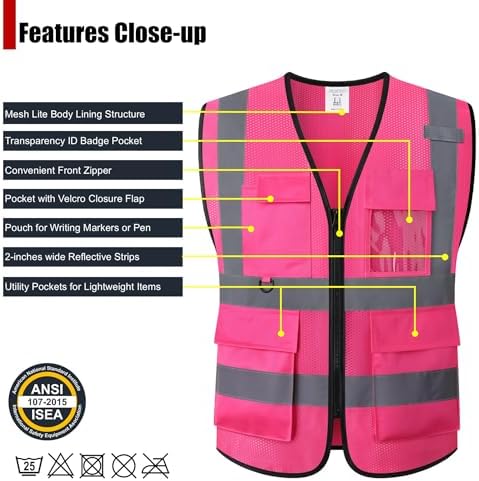 Safety Vest for Men Women Hi Vis Vest - Image 2
