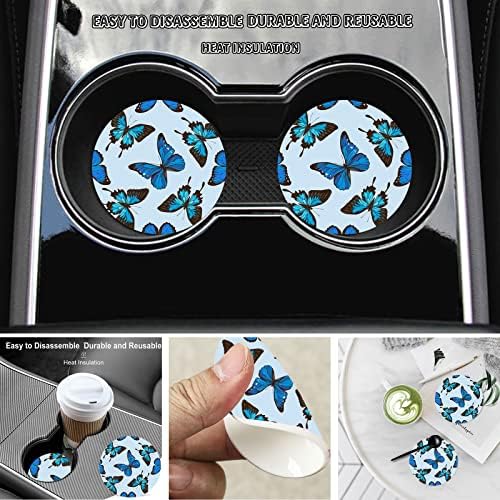Blue Butterfly Steering Wheel Cover - Image 2