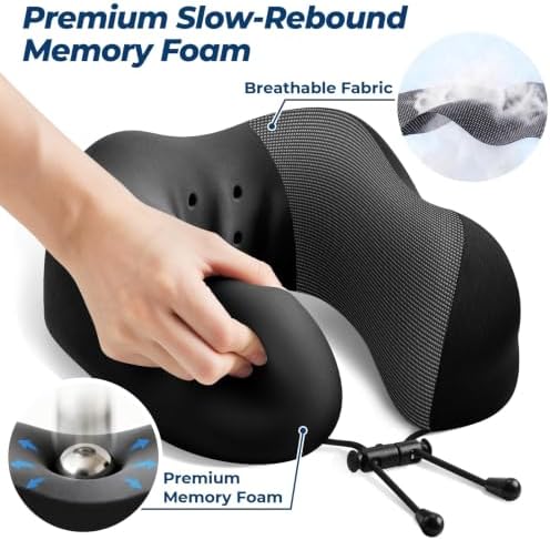 ExploreBliss Travel Pillow, Memory Foam Neck Pillow Airplane - Image 3
