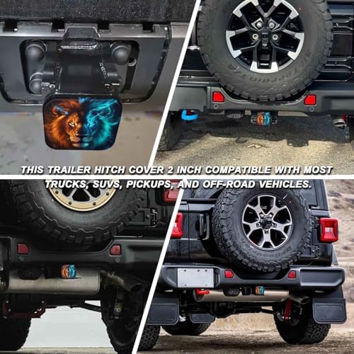 2 Inch Lion Face Trailer Hitch Cover Rubber Receiver Tube Plug Cap, Tow Hitch - Image 5