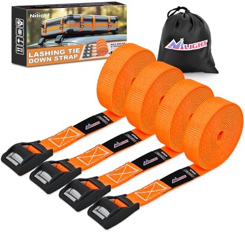 Nilight 1in x 12ft Heavy Duty Lashing Straps 4PCS by Nilight