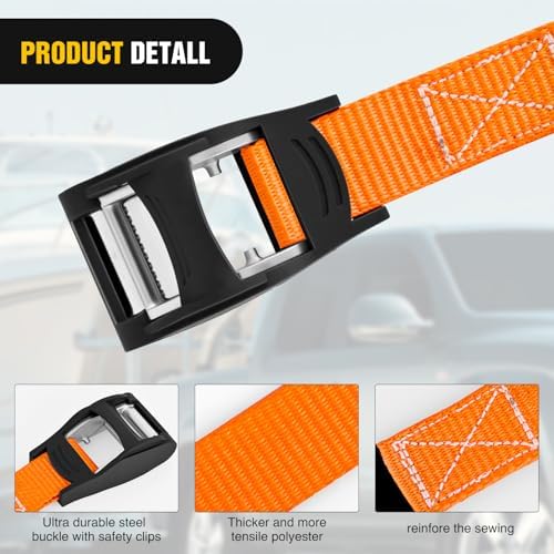 Nilight 1in x 12ft Heavy Duty Lashing Straps 4PCS - Image 3