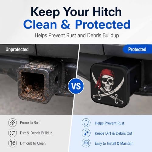 Trailer Hitch Covers Pirate Skull Flag Heavy Duty 2 Inch Hitch Cover - Image 5