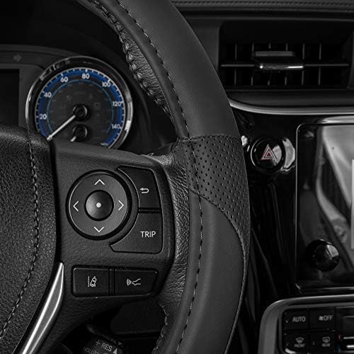 Motor Trend Perforated Microfiber Leather Steering Wheel Cover - Image 6