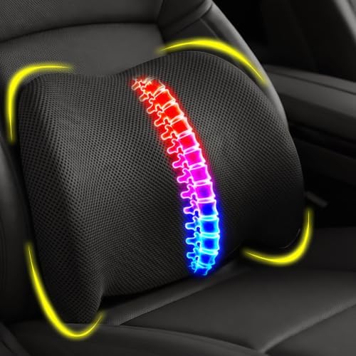 Lumbar Support Pillow for Car, Back Support Cushion for Office Chairs by Bangled