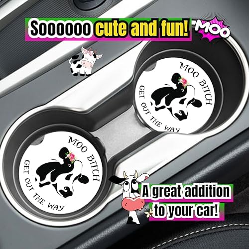 Cow Car Coasters for Cup Holders - Image 2